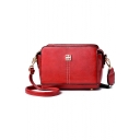 Trendy Solid Color Metal Embellishment Zipper Crossbody Bag for Women 20*10*15 CM