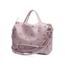 Women's Fashion Cherry Printed Large Capacity Zipper Satchel Tote Handbag 33*15*24 CM