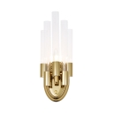 Gold Candle Sconce Light with Glass Shade Contemporary Metal Wall Lamp for Bedroom Bedside Table