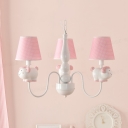 Animal Kids Bedroom Pendant Light Metal 3 Lights Modern Stylish Chandelier with Dot Shade