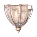 Classic Style Champagne Wall Light Candle One Light Metal Sconce Light with Glittering Crystal for Cafe