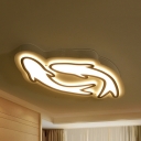 Carp Child Bedroom LED Ceiling Mount Light Acrylic 1/2 Heads Creative Flushmount Light in Warm/White