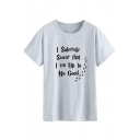 Cool I SOLEMNLY Letter Pattern Round Neck Short Sleeve Casual Cotton Tee