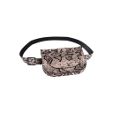 Women's Fashion Snakeskin Pattern Metal Ring Embellishment Belt Purse 12*17.5 CM