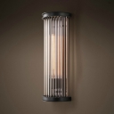 Clear Crystal Tube Wall Light Restaurant Kitchen Modern Stylish Wall Sconce in Black Finish