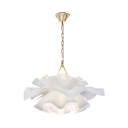 Acrylic Blossom Pendant Light Two Lights Nordic Style Hanging Light in White for Girls Bedroom