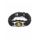 Fashion Simple Number 6 Creative Braided Black Bracelet for Gift