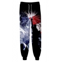 Popular Fashion 3D American Independence Day Printed Drawstring Waist Sport Casual Joggers Sweatpants
