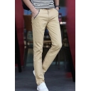 Fashion Printed Trim Slim Fitted Casual Dress Pants for Men