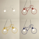 2 Bulb Bicycle Pendant Light Antique Stylish Iron Hanging Light for Kid Bedroom Study Room