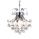 Clear Crystal Ball Hanging Light 3 Bulbs Traditional Style Chandelier in Chrome for Living Room