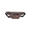 New Fashion Leopard Pattern Sequin Crossbody Chest Bag Belt Bag With Zipper Pocket 27*14*1 CM