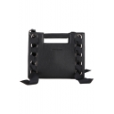 Designer Chic Solid Color PU Leather Cross Ribbon Embellishment Portable Crossbody Bag 26*22*8 CM