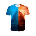 Popular Godzilla King of the Monsters Ice and Fire Colorblock Short Sleeve T-Shirt