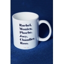 Popular Letter RACHEL MONICA Six Name Print White Porcelain Mug Cup