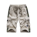 Summer New Fashion Camouflage Printed Side Flap Pocket Drawstring Waist Casual Cotton Cargo Shorts for Men