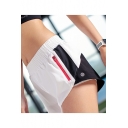 Summer Womens Stylish Colorblock Elastic Waist Zipper Side Training Sport Shorts