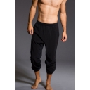 Men's New Fashion Simple Plain Elastic Cuffs Casual Pants