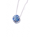 Unique Fashion Blue Crystal Reactor Shaped Silver Necklace