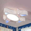 Cartoon Airplane Ceiling Mount Light Modern Stylish Iron Third Gear/White Lighting Ceiling Lamp for Study Room