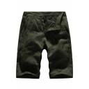 Summer New Fashion Coconut Tree All-over Printed Zip-fly Cargo Chino Shorts for Men