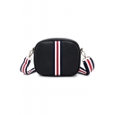 Fashion Classic Colorblock Stripe Patched Zipper Crossbody Shoulder Bag 19*5.5*15 CM