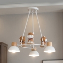 Gray/Orange Doddy Pendant Light 3/6 Lights Nordic Stylish Resin Chandelier for Study Room