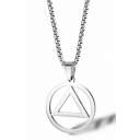 Hip Hop Style Cool Triangle Shaped Silver Titanium Necklace