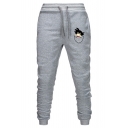 New Fashion Cartoon Figure Printed Drawstring Waist Guys Casual Sports Joggers Sweatpants