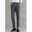 Hot Fashion Basic Simple Plain Easy-Care Slim Fitted Casual Drape Dress Pants for Men
