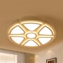 Modern Style White Ceiling Lamp Blossom Acrylic LED Flush Mount Light in Warm/White for Living Room
