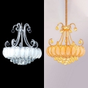 Luxurious Crown Hanging Pendant with Glittering Crystal Wrought Iron Chandelier in Chrome/Gold for Villa Hotel
