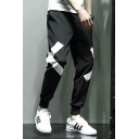 Men's Simple Fashion Cross Tape Patched Drawstring Waist Casual Track Pants