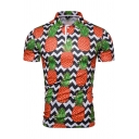 Summer Guys Fashion Pineapple 3D Printed Basic Short Sleeve Slim Fit Polo Shirt