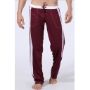 Men's Simple Fashion Colorblocked Stripe Side Drawstring Waist Casual Yoga Pants Loose Sweatpants