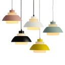 Nordic Style Tiered Design Hanging Lamp for Restaurant Acrylic Shade Single Pendant Lighting in Multi Colors