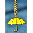 Funny Little Yellow Umbrella Shaped Pendant DIY Key Ring