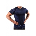 Mens Hot Stylish Short Sleeve Plain Leisure Quick Drying Long Sport Fitted T-Shirt