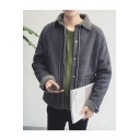 New Trendy Simple Plain Long Sleeve Lapel Collar Single Breasted Casual Jacket For Men