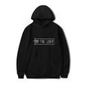 Letter BE THE LIGHT Printed Long Sleeve Casual Sports Unisex Pullover Hoodie