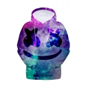 Popular DJ Smile Face Galaxy 3D Printed Drawstring Hooded Long Sleeve Unisex Casual Loose Hoodie