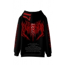 Hot Trendy American Rapper Letter 17 Printed Long Sleeve Black Pullover Hoodie