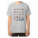 Dunder Mifflin Figure Printed Round Neck Short Sleeve Summer T-Shirt