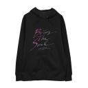 Popular Kpop Unique Letter BRING THE SOUL Printed Long Sleeve Casual Pullover Hoodie