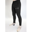 New Stylish Logo Embroidered Zipped Pocket Drawstring Waist Mens Skinny Training Pants Fitness Pencil Pants