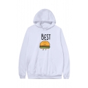 Unisex Popular Fashion Letter BEST FRIENDS Hamburger French Fries Cartoon Printed Long Sleeve Casual Sports Pullover Hoodie