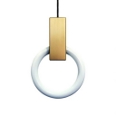 Brushed Brass Ring LED Hanging Pendant Light Post Modern Aluminum 1 Light Ceiling Pendant Lamp