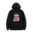 Hot Fashion BLOND Letter Car Checkerboard Figure Printed Long Sleeve Casual Sports Pullover Hoodie