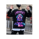 Hot Fashion Street Style Letter GARMENTS Character Printed Round Neck Long Sleeve Trendy Loose Sweatshirts