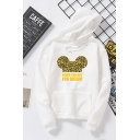 Hot Fashion Cartoon Leopard Letter NEVER TOO OLD FOR DREAM Printed Long Sleeve Unisex Pullover Hoodie